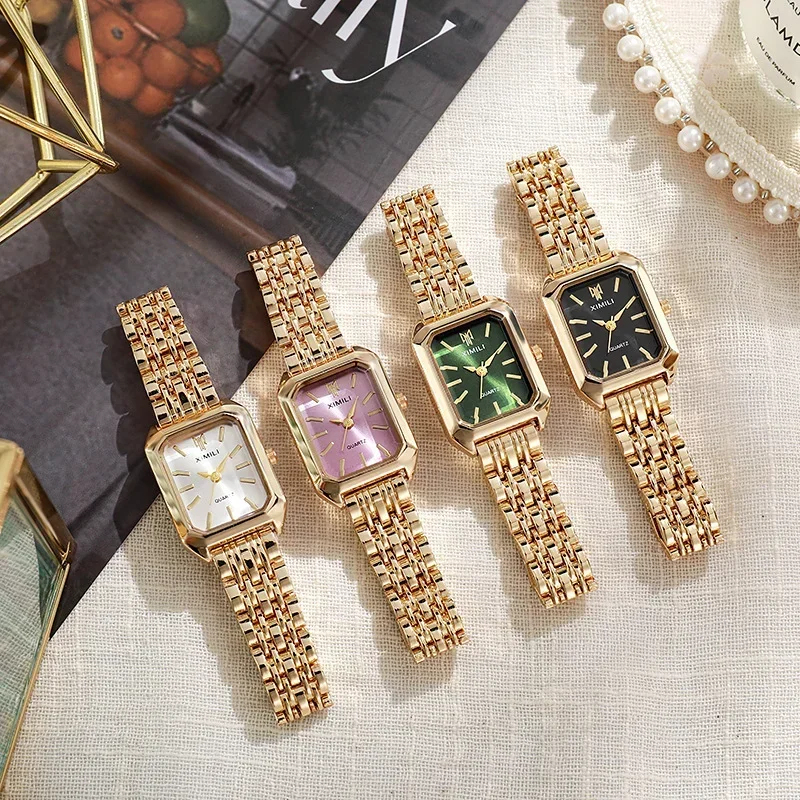 Women Retro Square Metal Band  - Jewelry For Watches 评论和价格